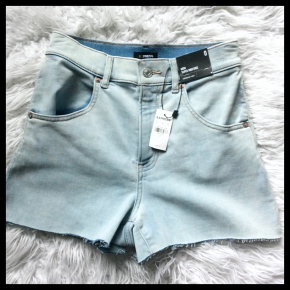 NWT Express Super High Waist Mom Shorts - Picture 3 of 6
